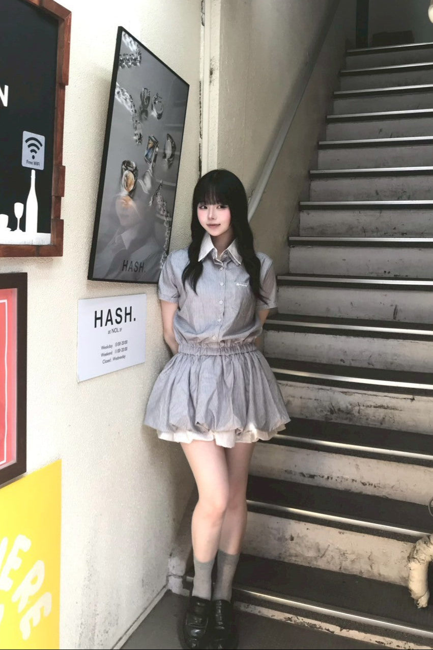 シャツカラーフレアセットアップ KR11916