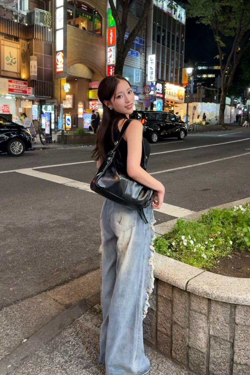 ダメージブルーデニムパンツ KR10536