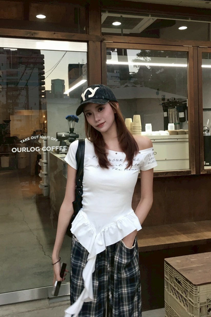 ワンオフショルレイヤードトップス KR10982