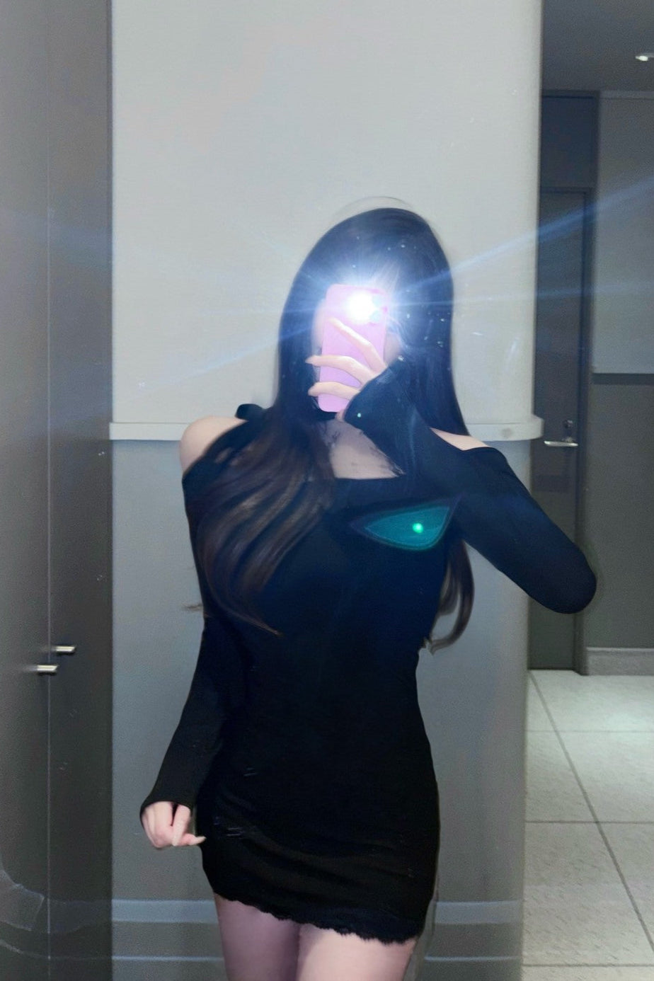 シースルーオフショルワンピース KR10118