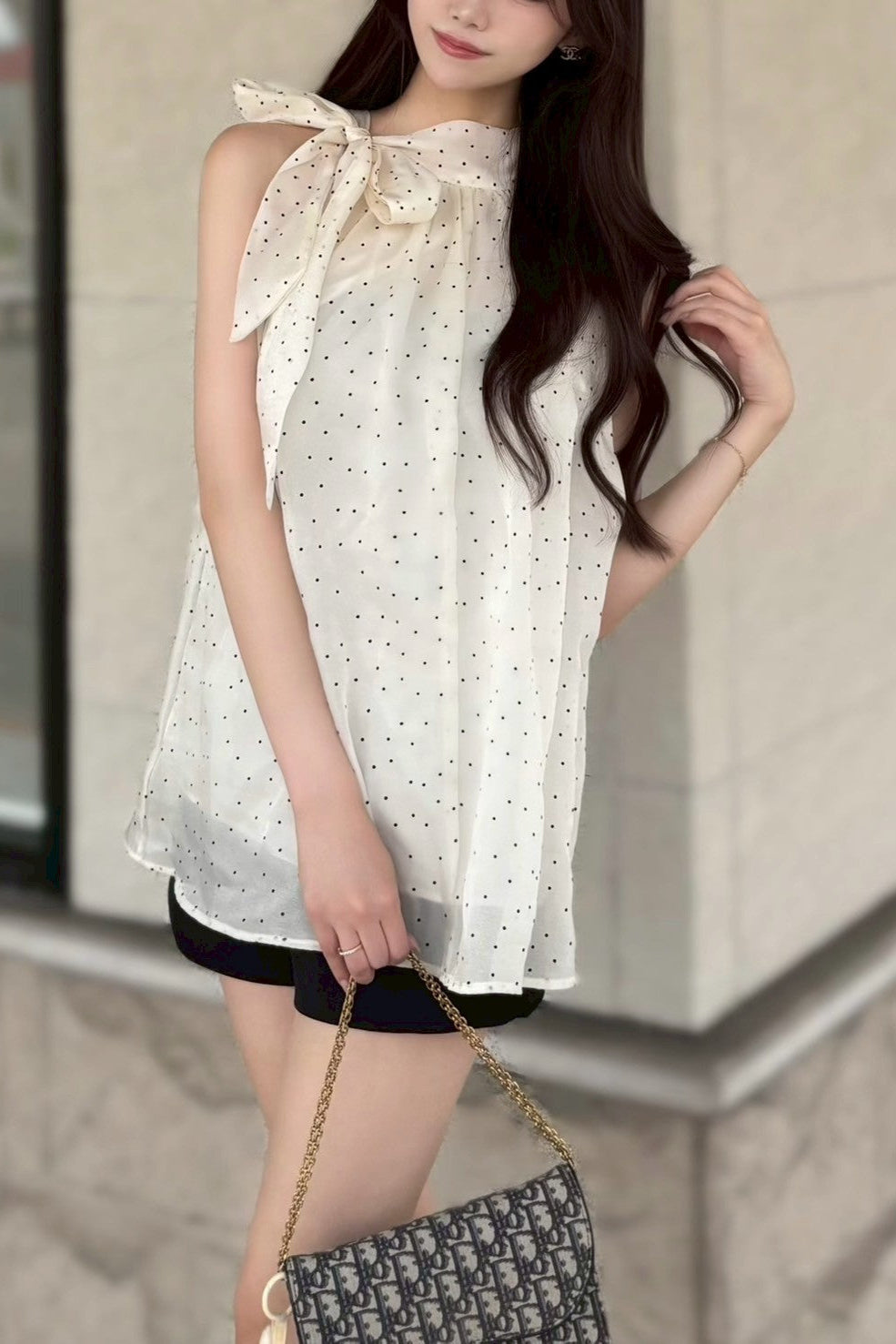 ホルターリボンドットシャツ KR10299