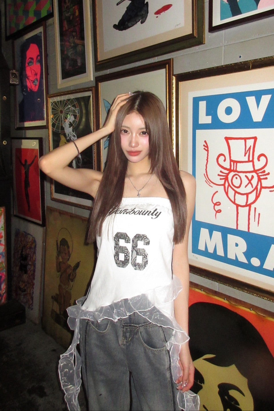 シアーフリルレイヤートップス KR11757