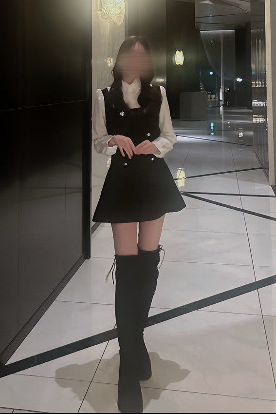 ゴールドボタンワンピース KR12059