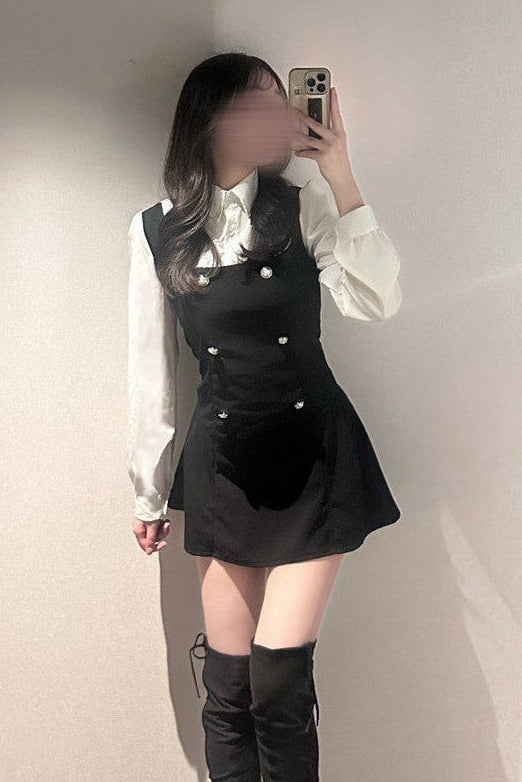 ゴールドボタンワンピース KR12059