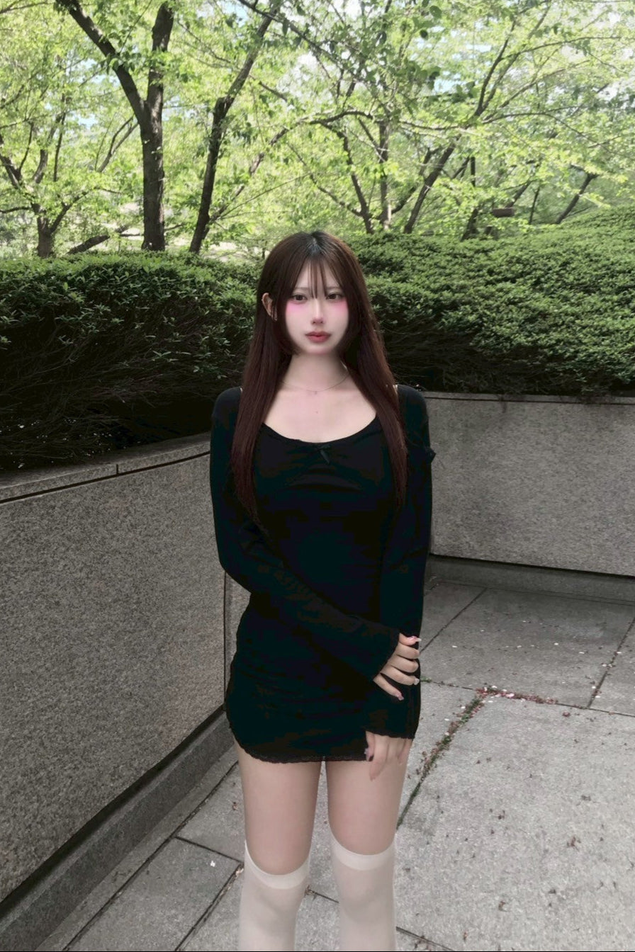 front ribbon tight one-pice KR10088