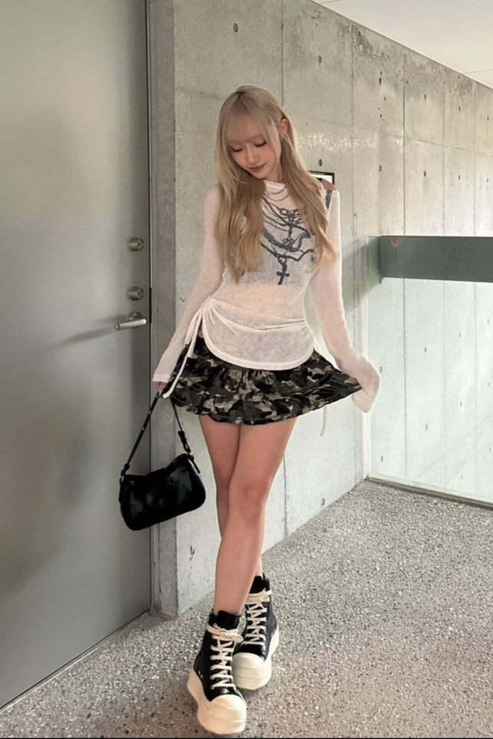 カモフラージュティアードスカート KR10121