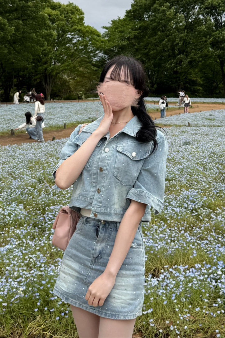 ビジューデニムセットアップ KR10234