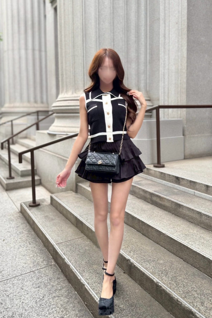 バイカラーポロカーディガン KR10514