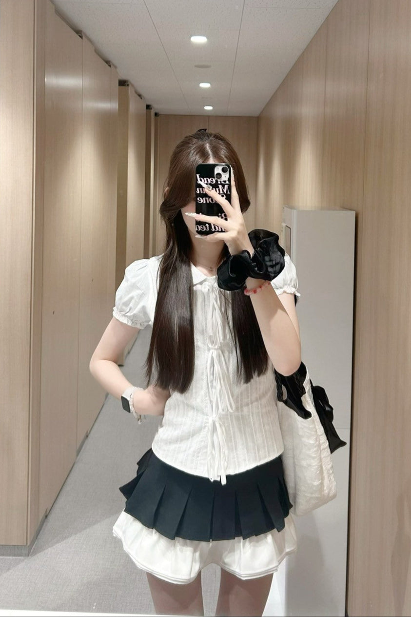 ブラックフリルボックススカート KR10439