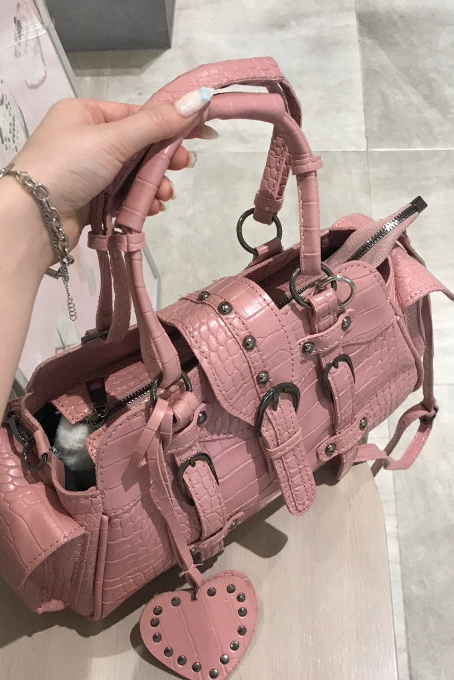 ピンクフェイクレザーバッグ KR10529