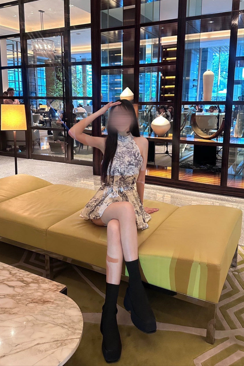 ホルターネックシフォンフラワートップス KR10779