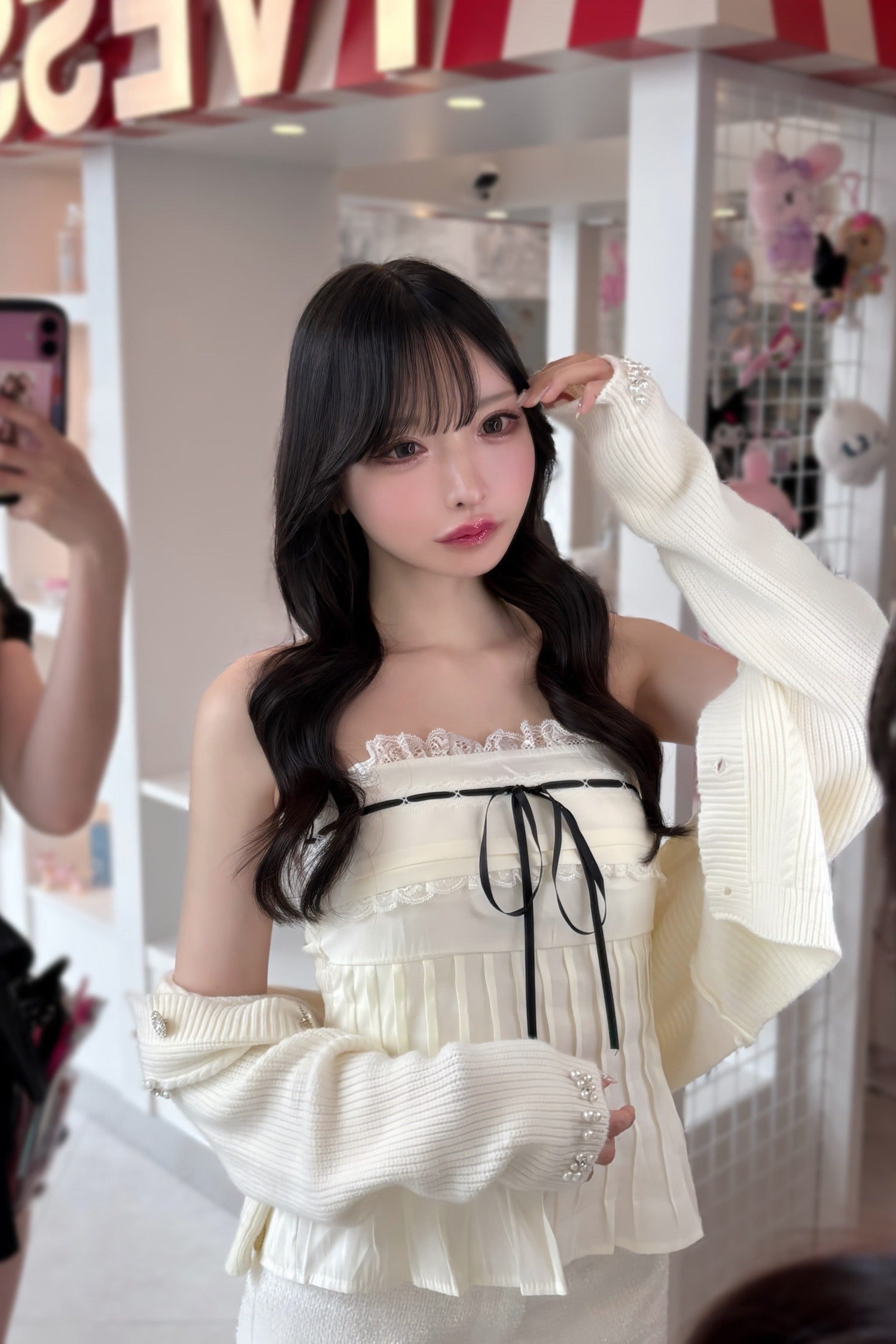 フリルリボンオフショルダー KR10878