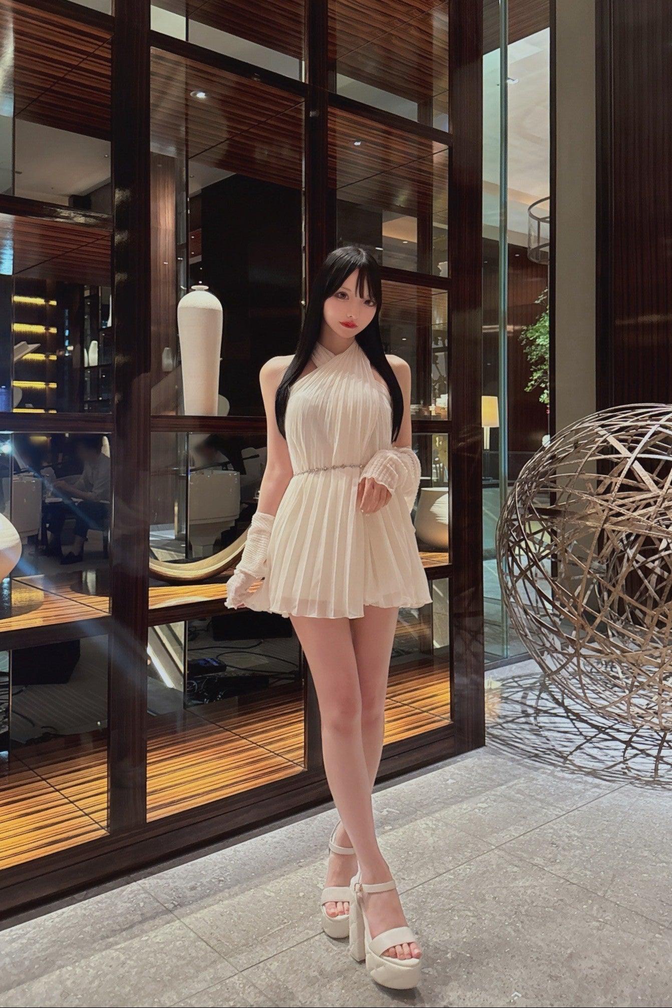 シフォンブラウスミニワンピース KR10879