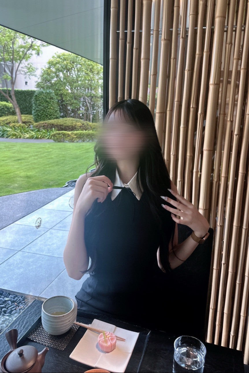 リボン付きタイトプリーツワンピース KR11278