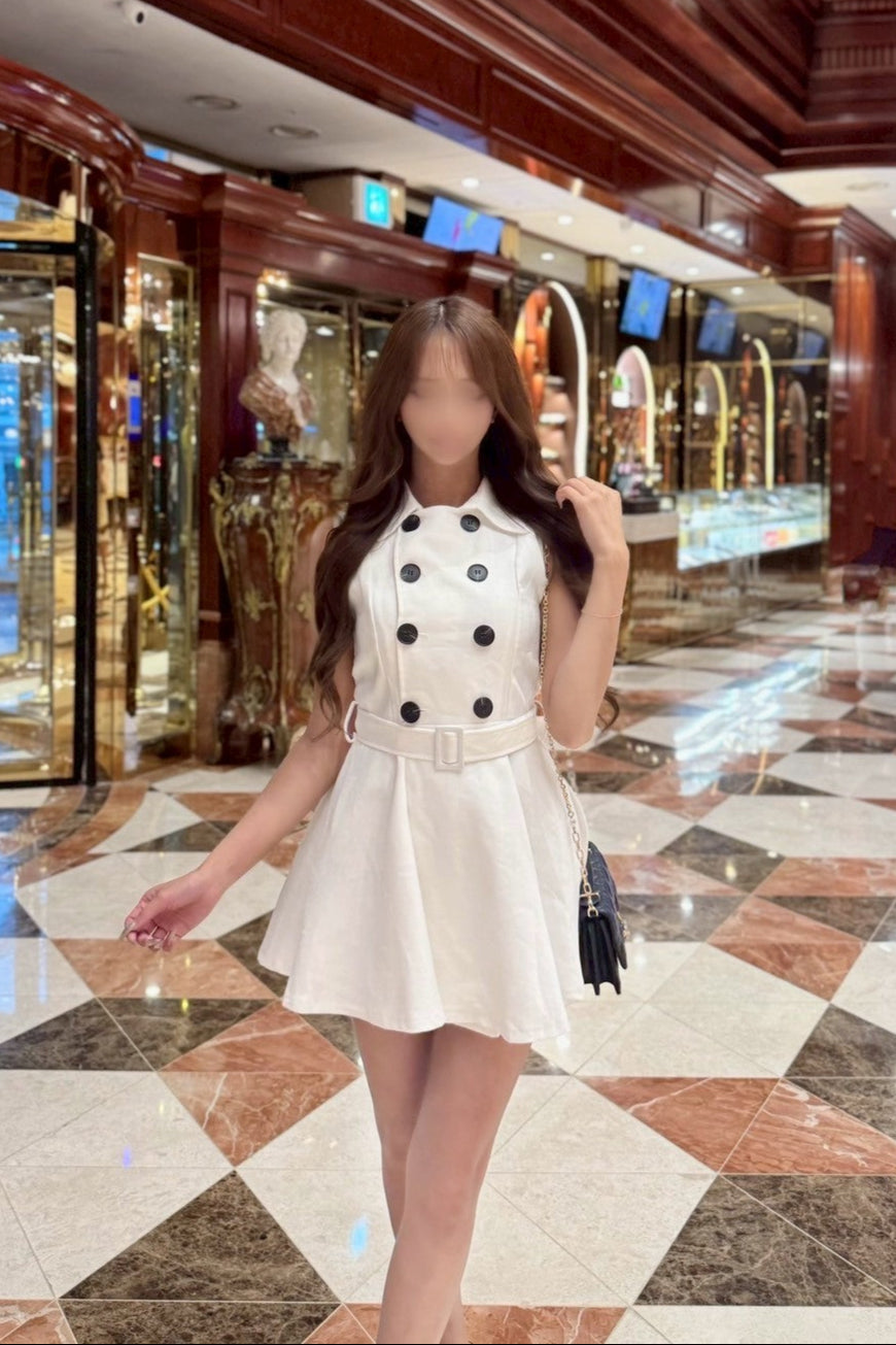 ダブルボタン襟付きワンピース KR11516