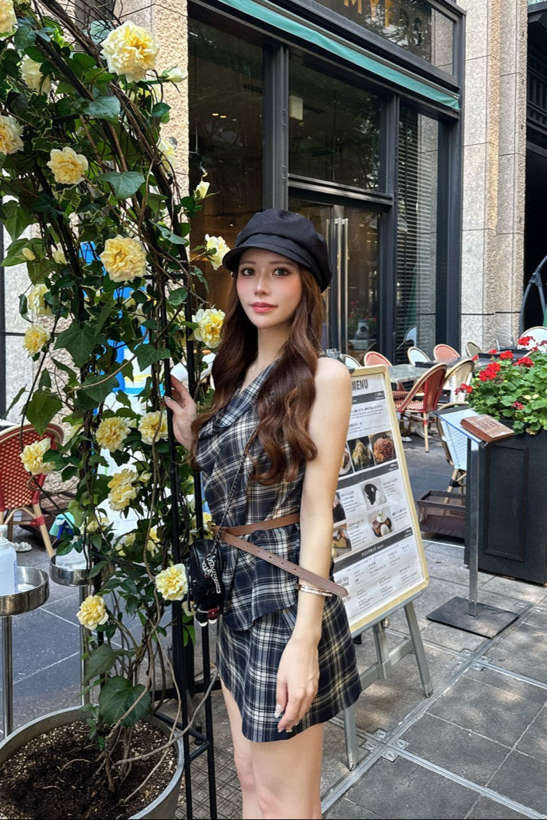 ノースリーブチェックワンピース KR11552