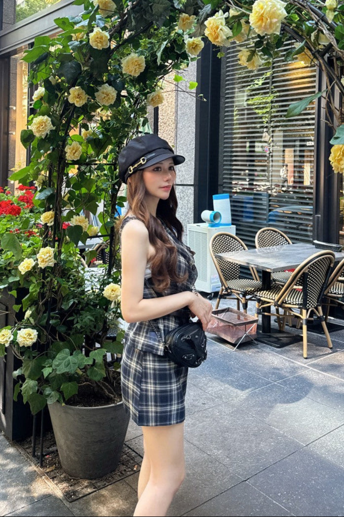 ノースリーブチェックワンピース KR11552