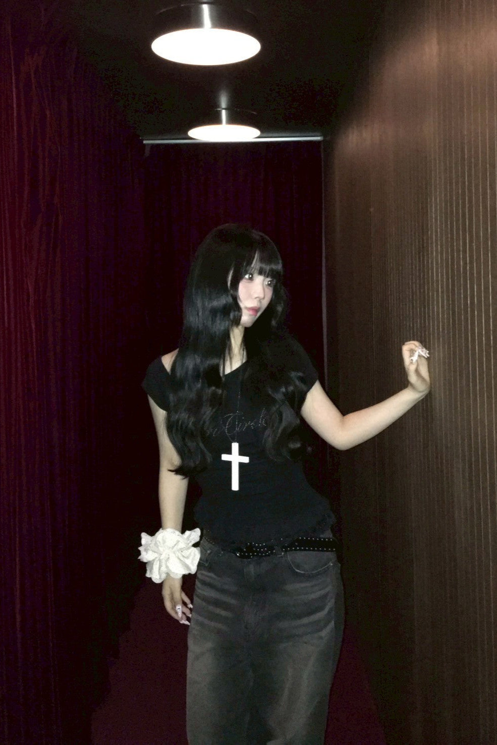 チョーカーフリルレイヤードTシャツ KR11066