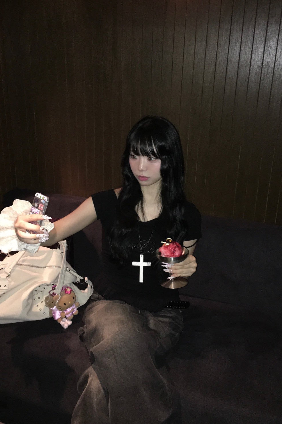 チョーカーフリルレイヤードTシャツ KR11066