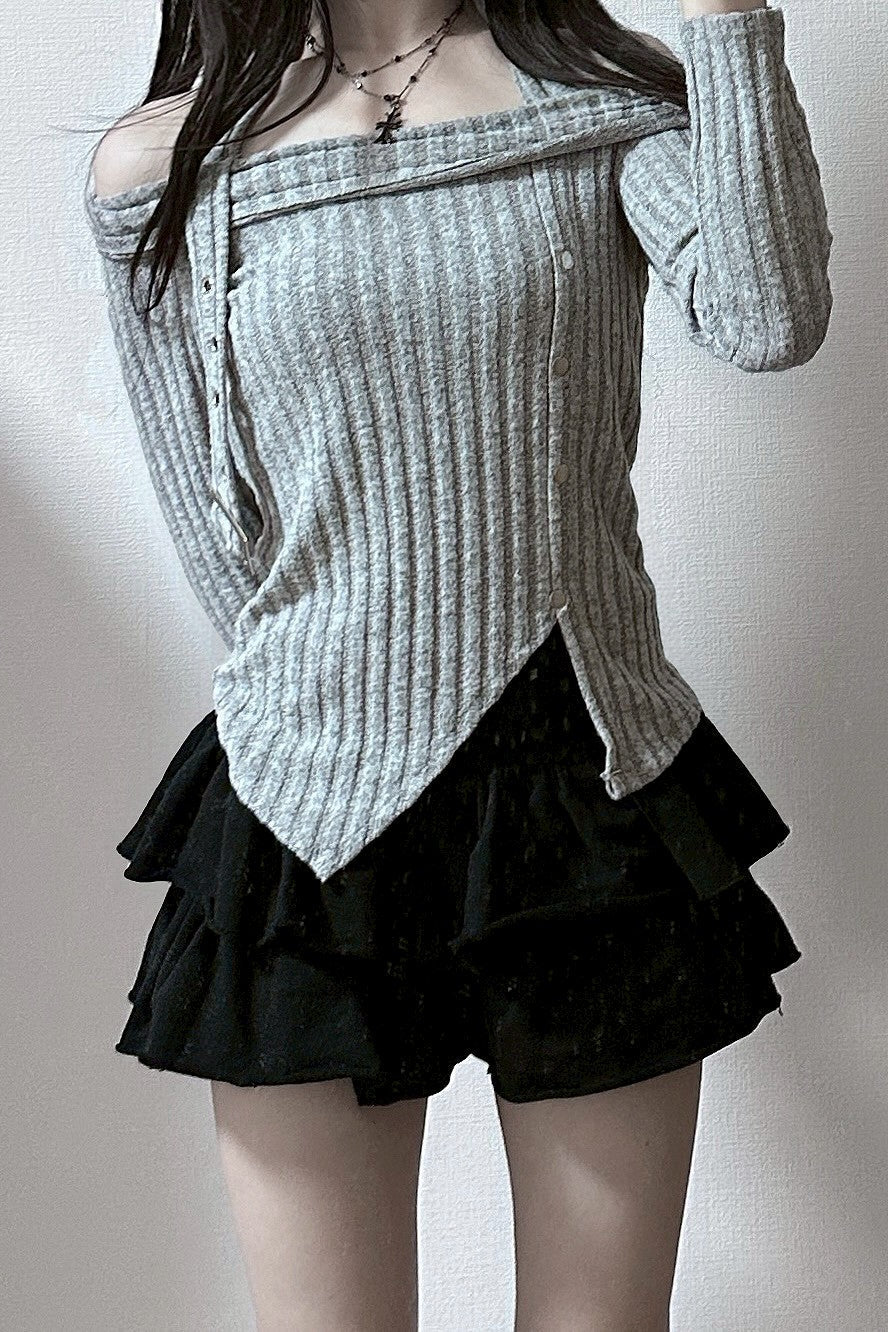 オフショルデザインニット KR12786