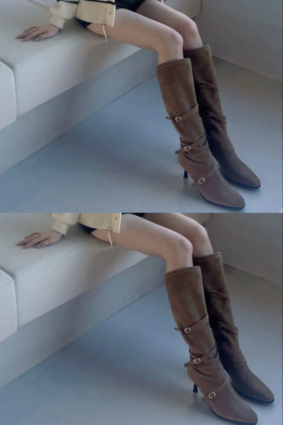 スエードベルトロングブーツ KR13373