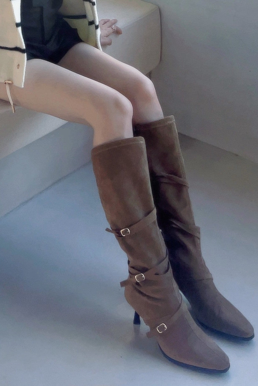 スエードベルトロングブーツ KR13373