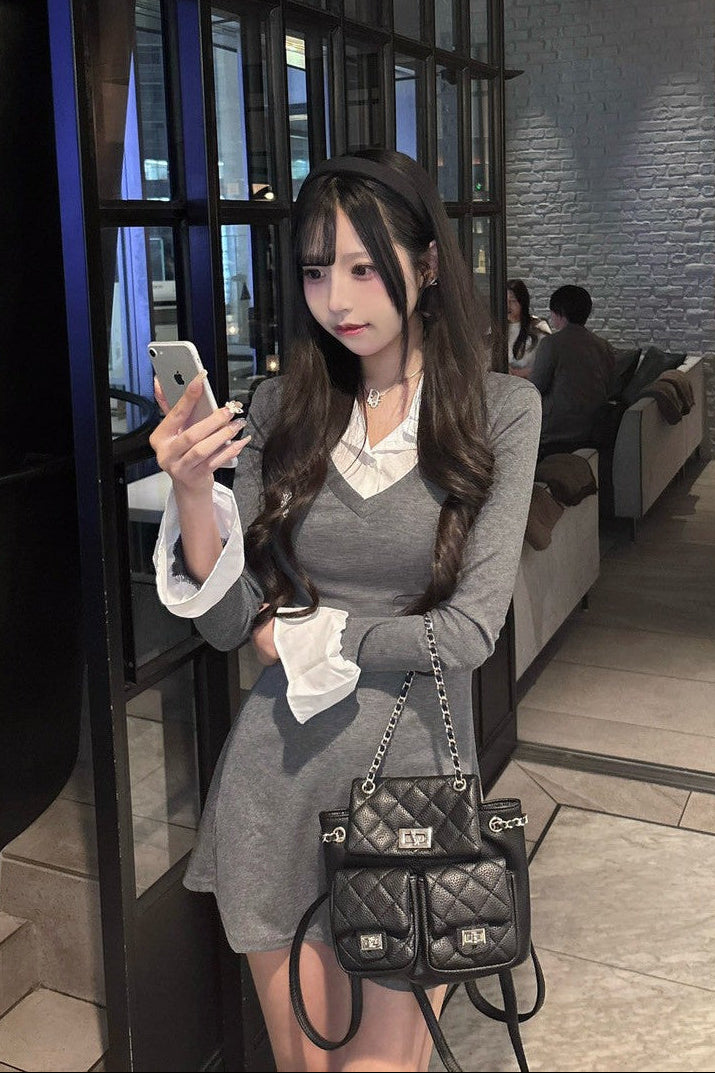 レイヤードシャツワンピース KR13403