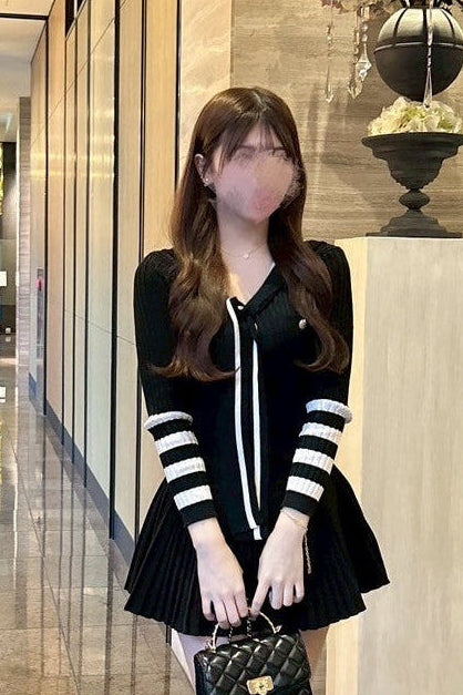 ボウタイセットセーラーリブニット KR13381