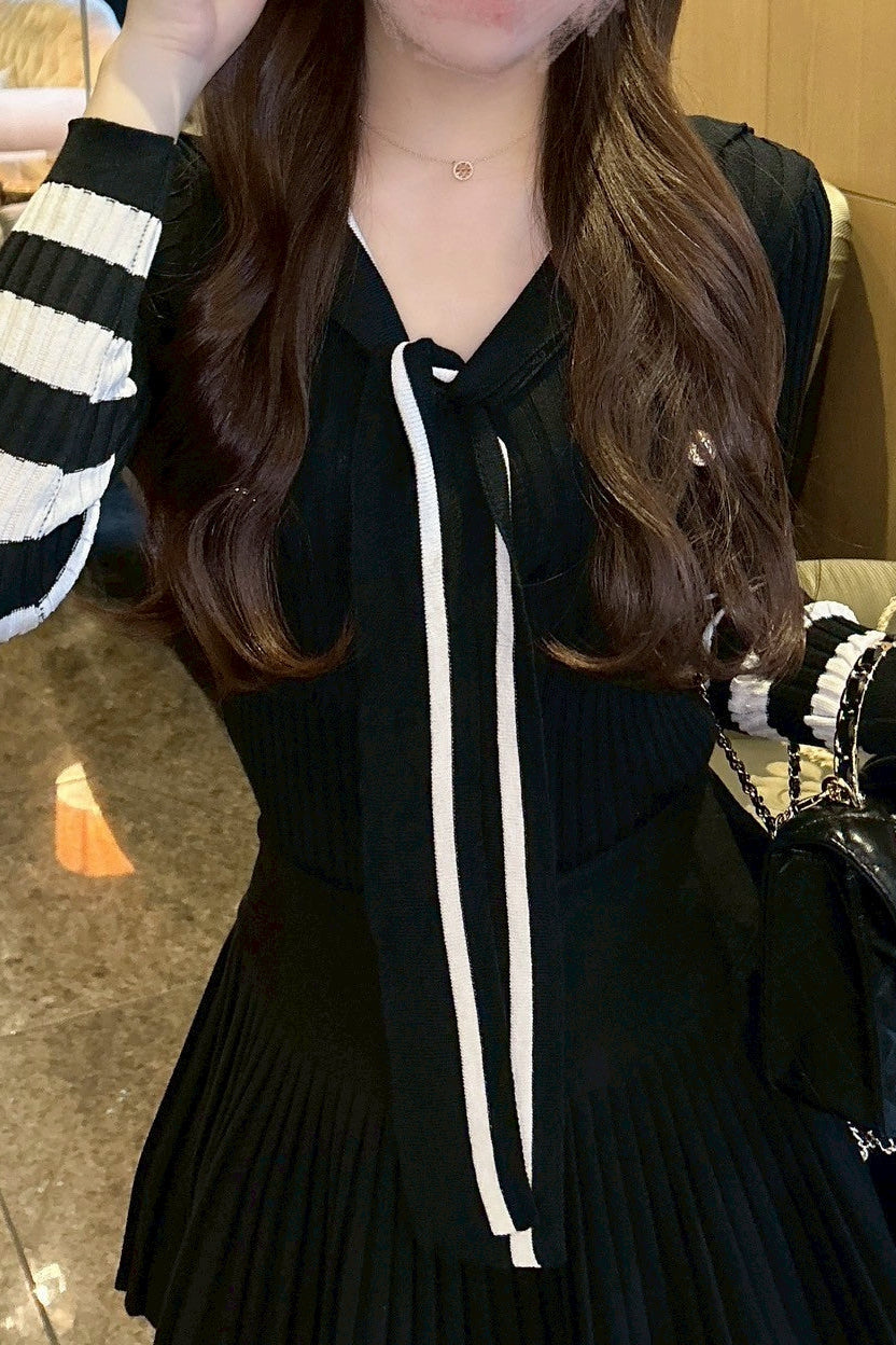 ボウタイセットセーラーリブニット KR13381