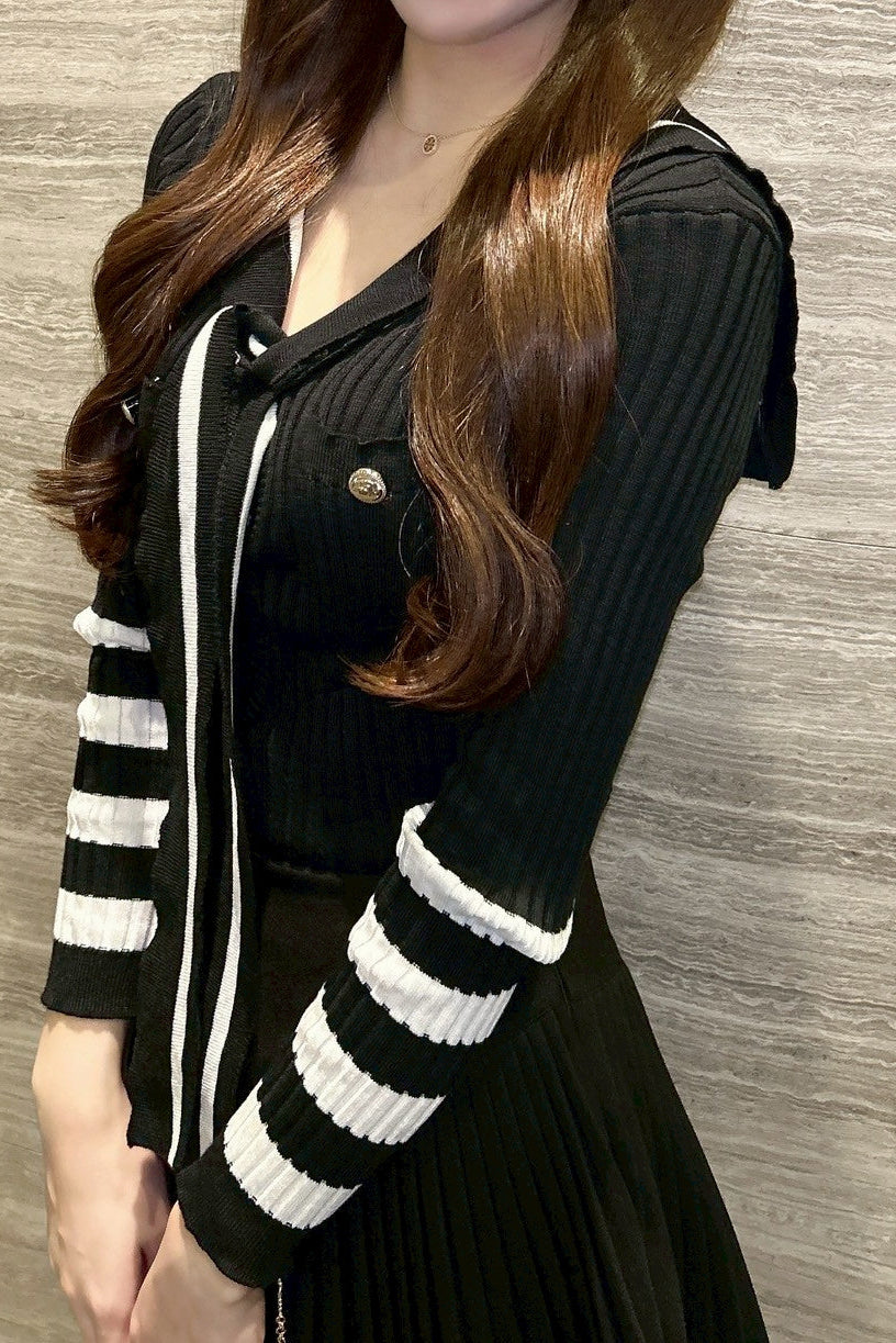 ボウタイセットセーラーリブニット KR13381