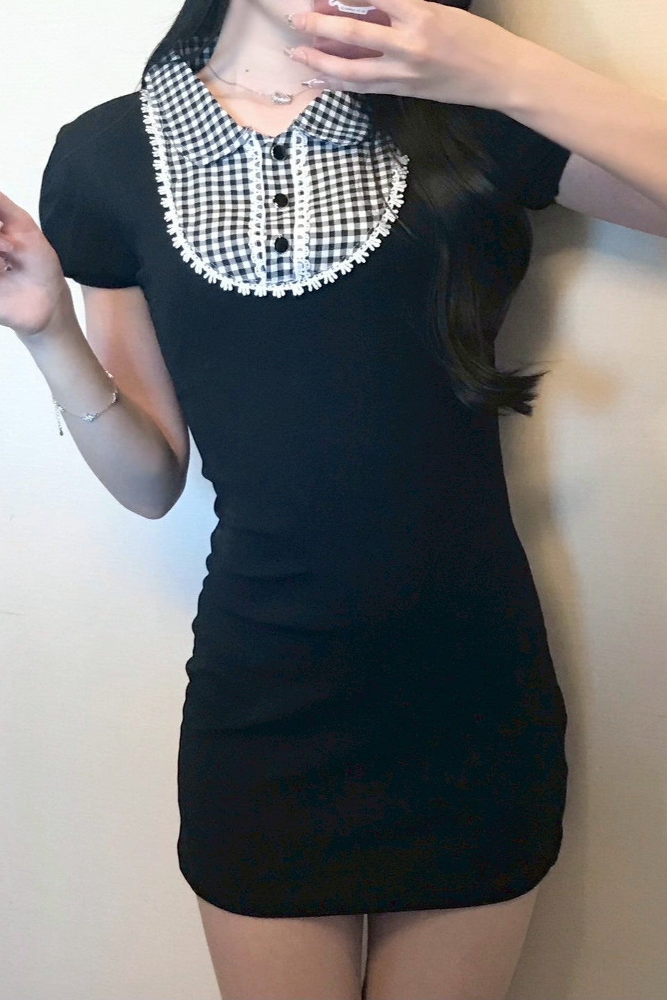 ギンガムカラー ミニワンピース KR12082