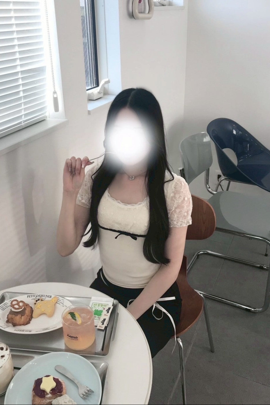 レースヨークリボンポイントトップス KR12085