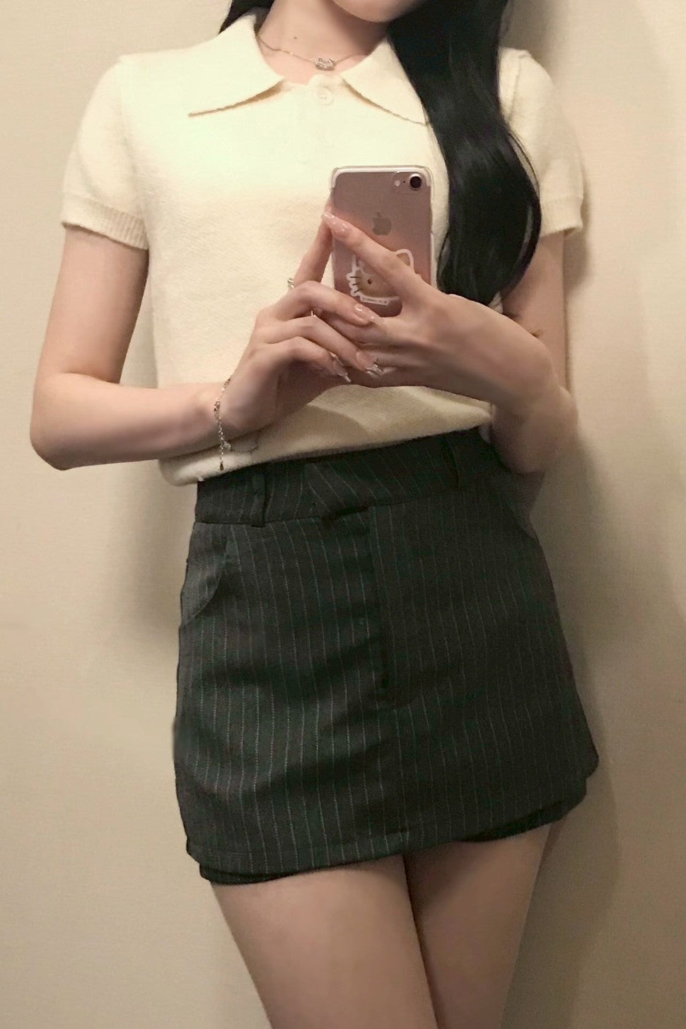 モヘアライクポロニットトップス KR12087