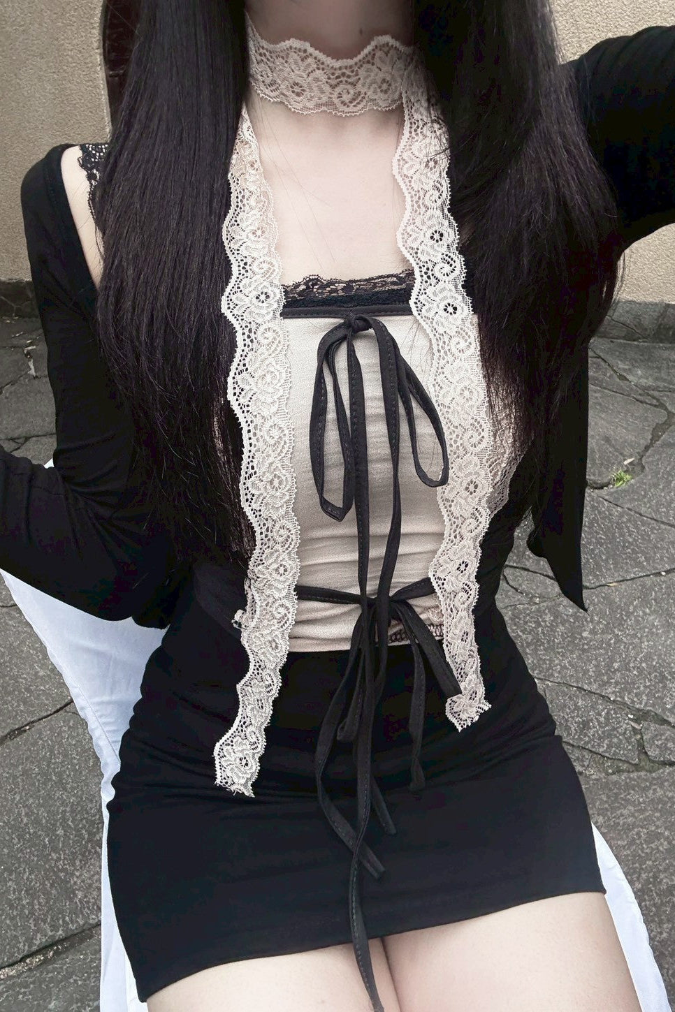 レースアップビスチェトップス KR13096