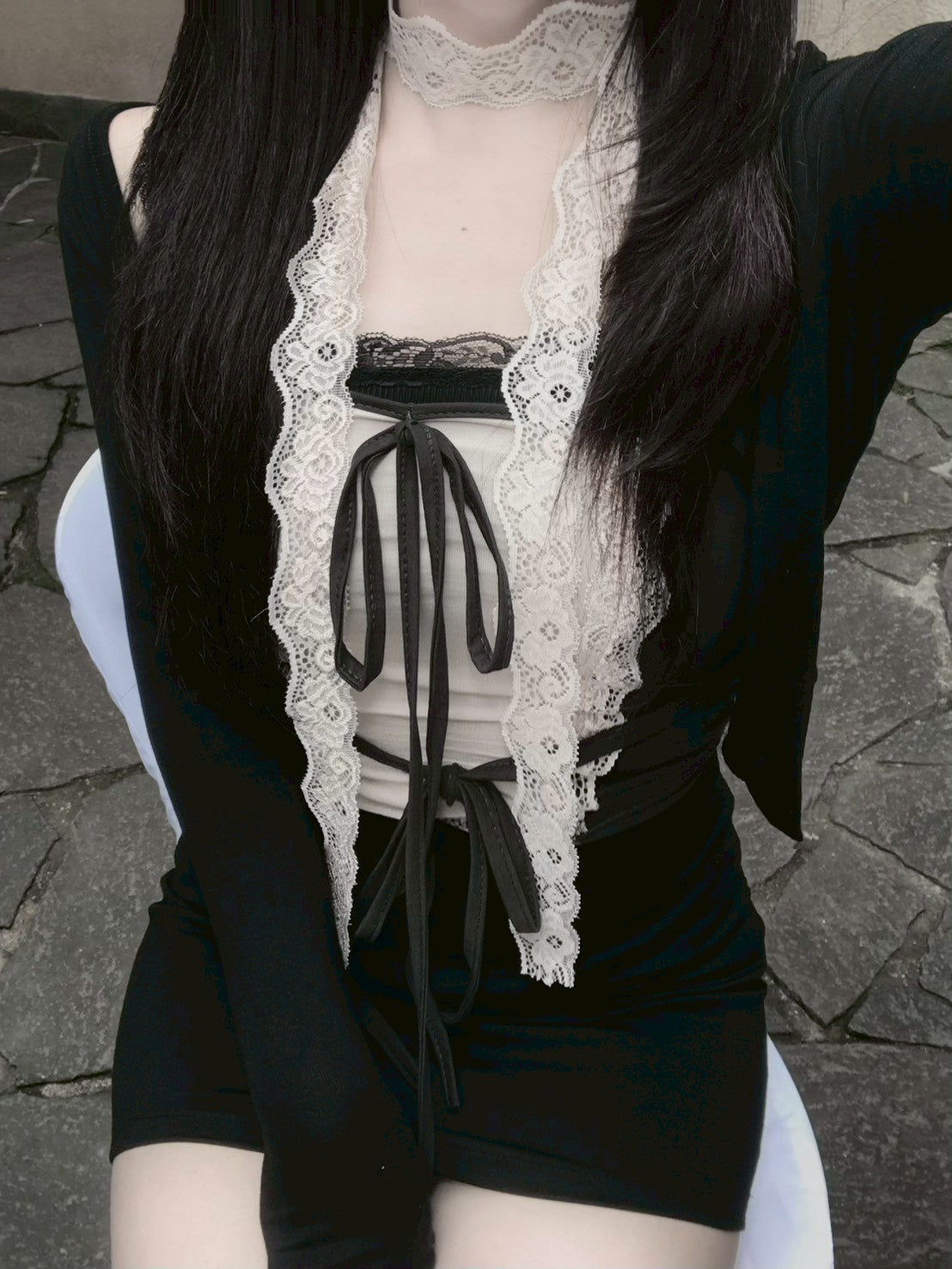 レースアップビスチェトップス KR13096