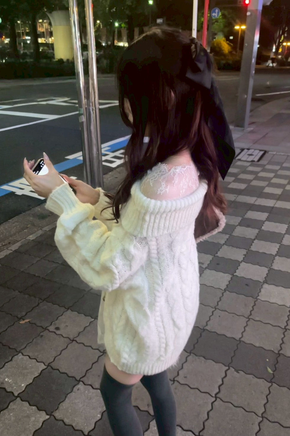 オフショルケーブルニット KR13336