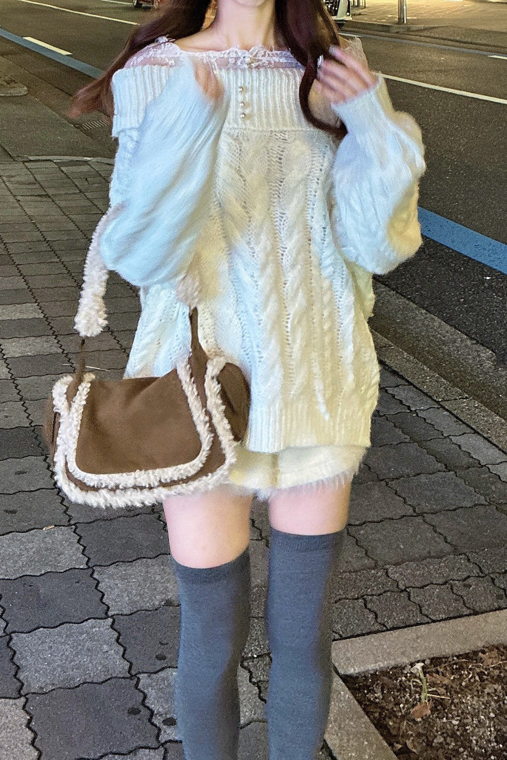 オフショルケーブルニット KR13336