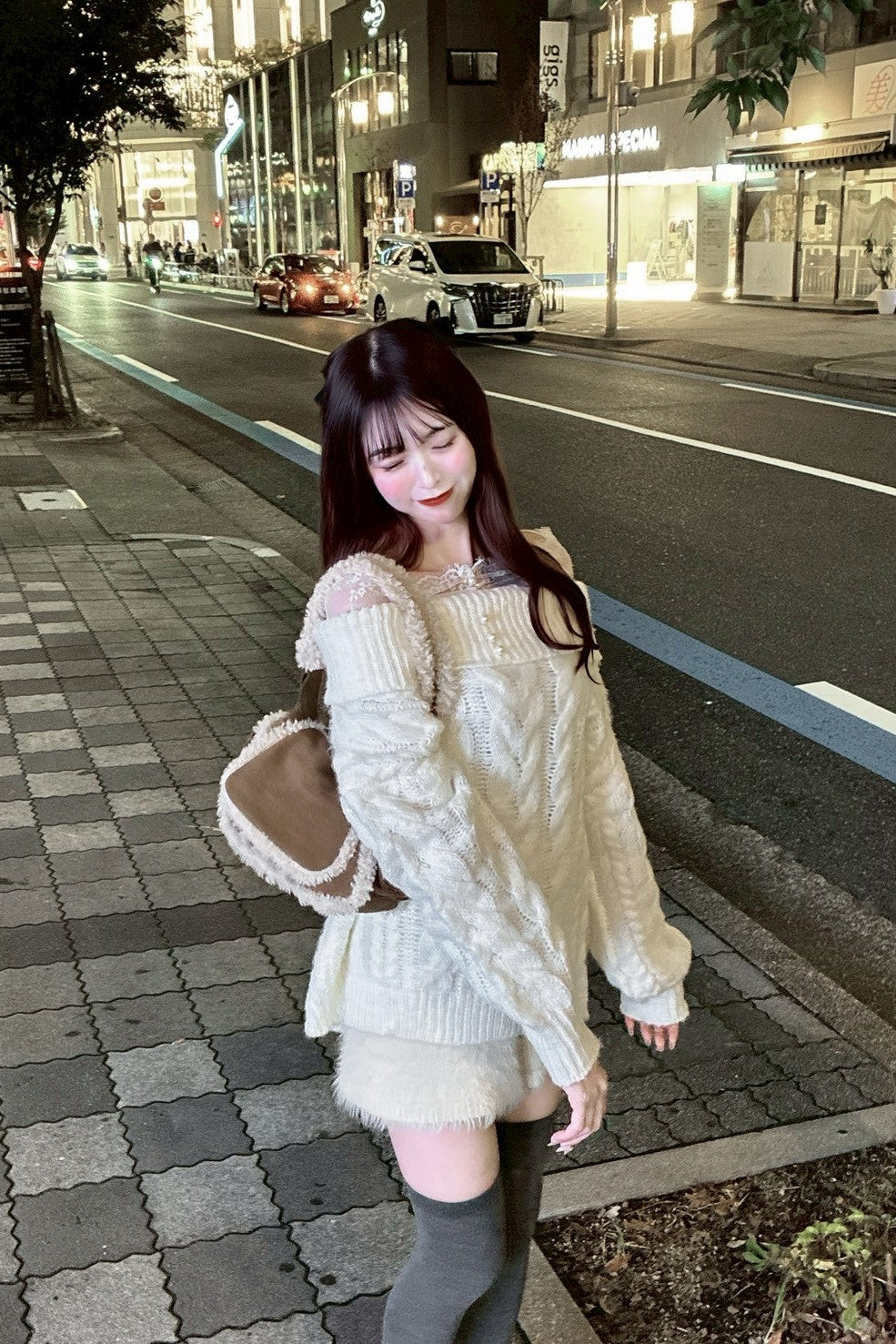 オフショルケーブルニット KR13336