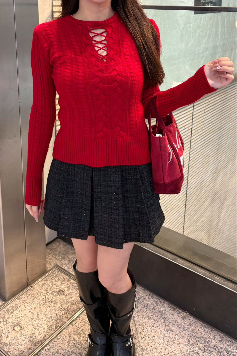 フロントクロスケーブルニット KR13447