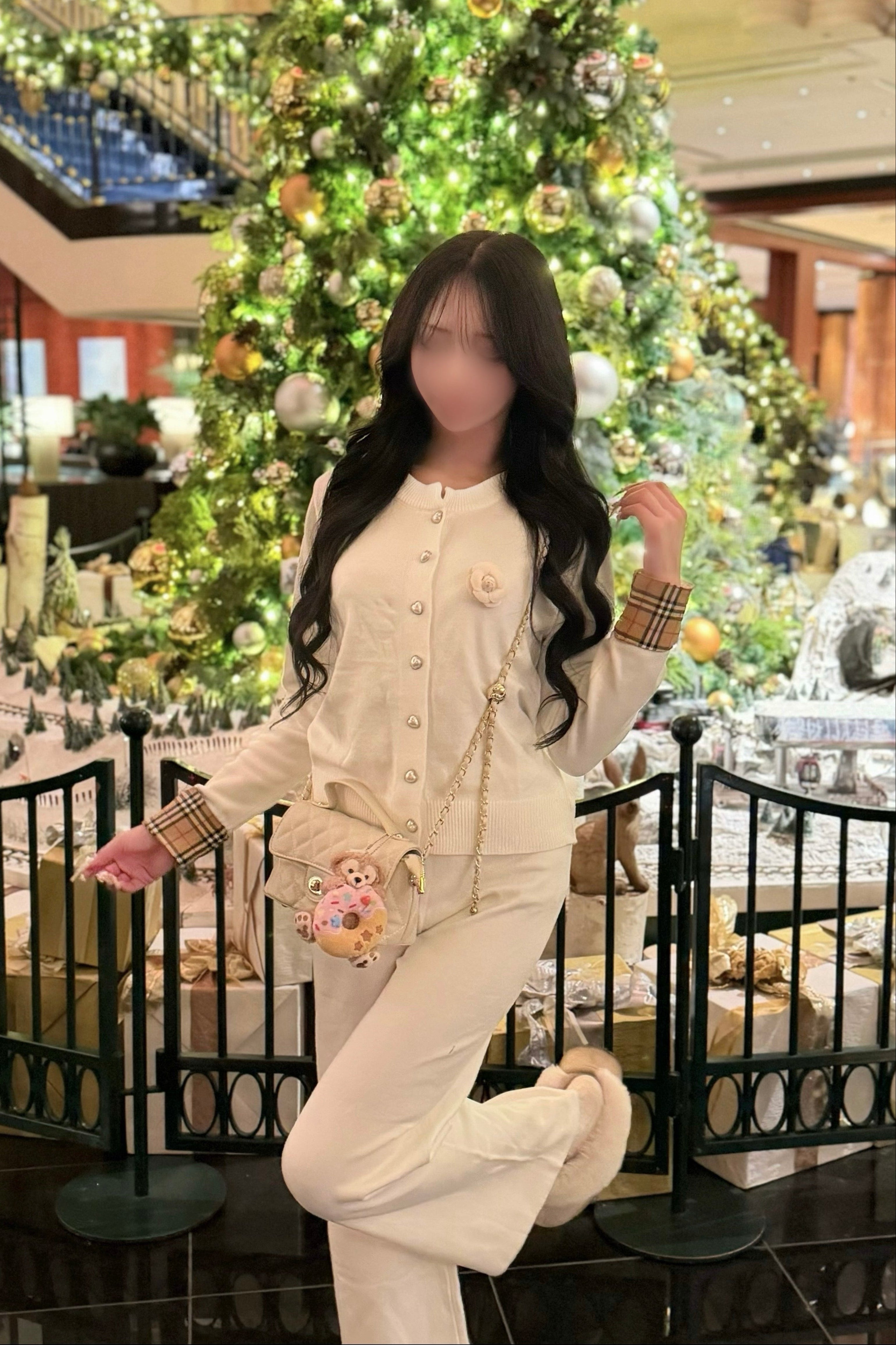 チェックカフニットセットアップ KR12043