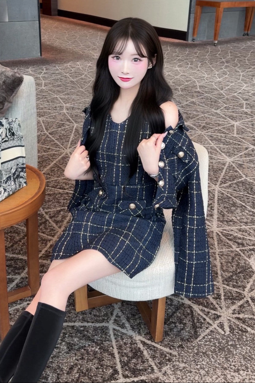 チェックツイードセットアップ KR12236