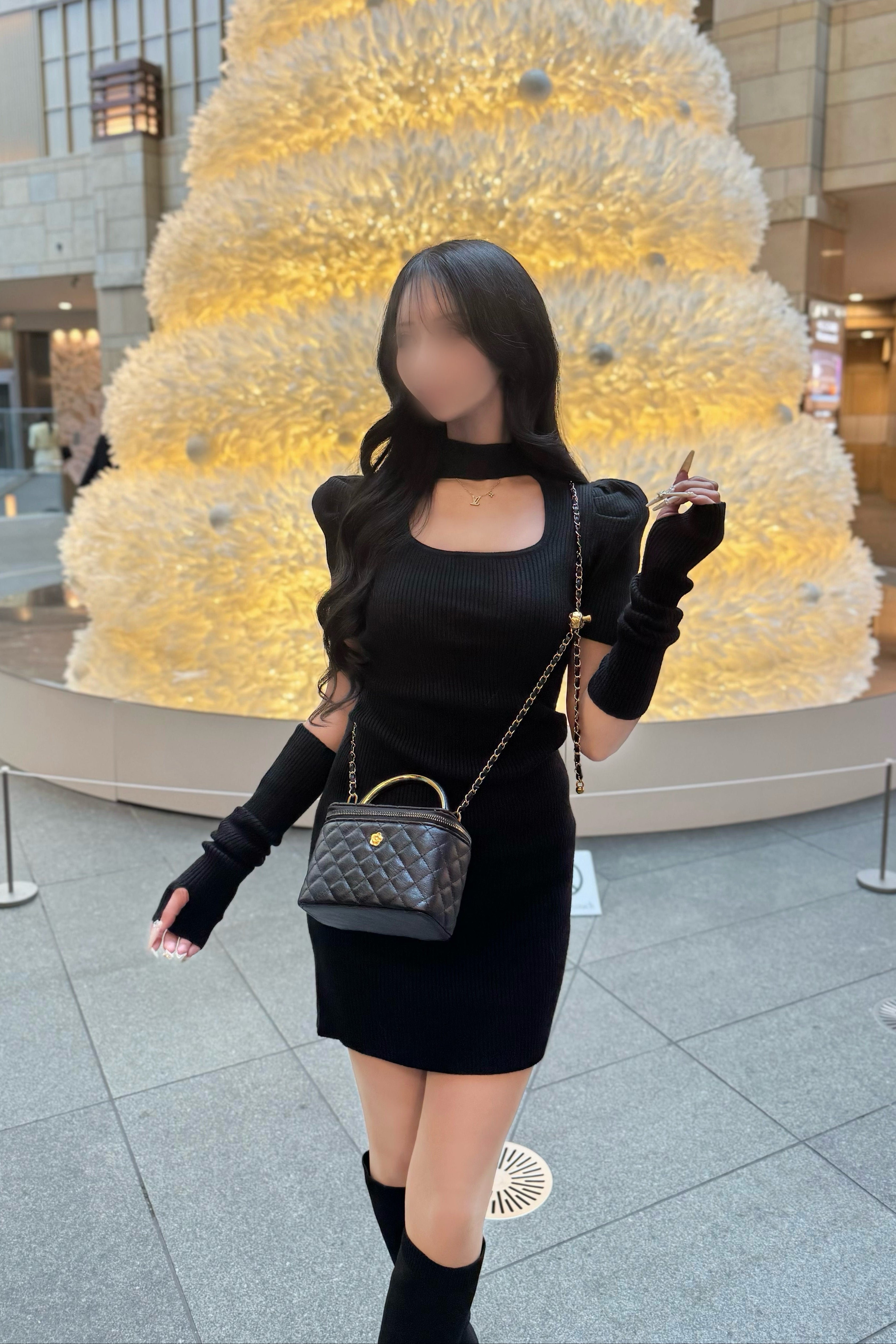 チョーカーニットワンピース KR13442