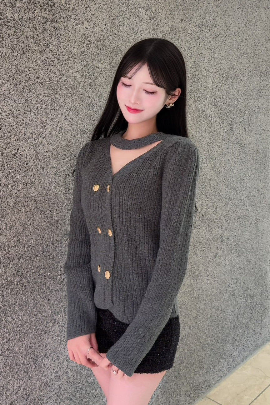 フロントボタンニット KR12843