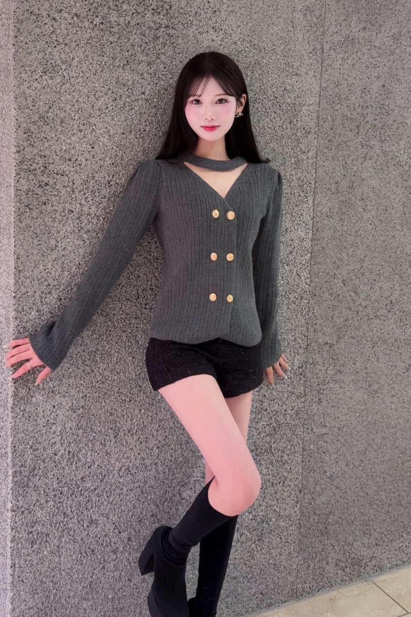 フロントボタンニット KR12843