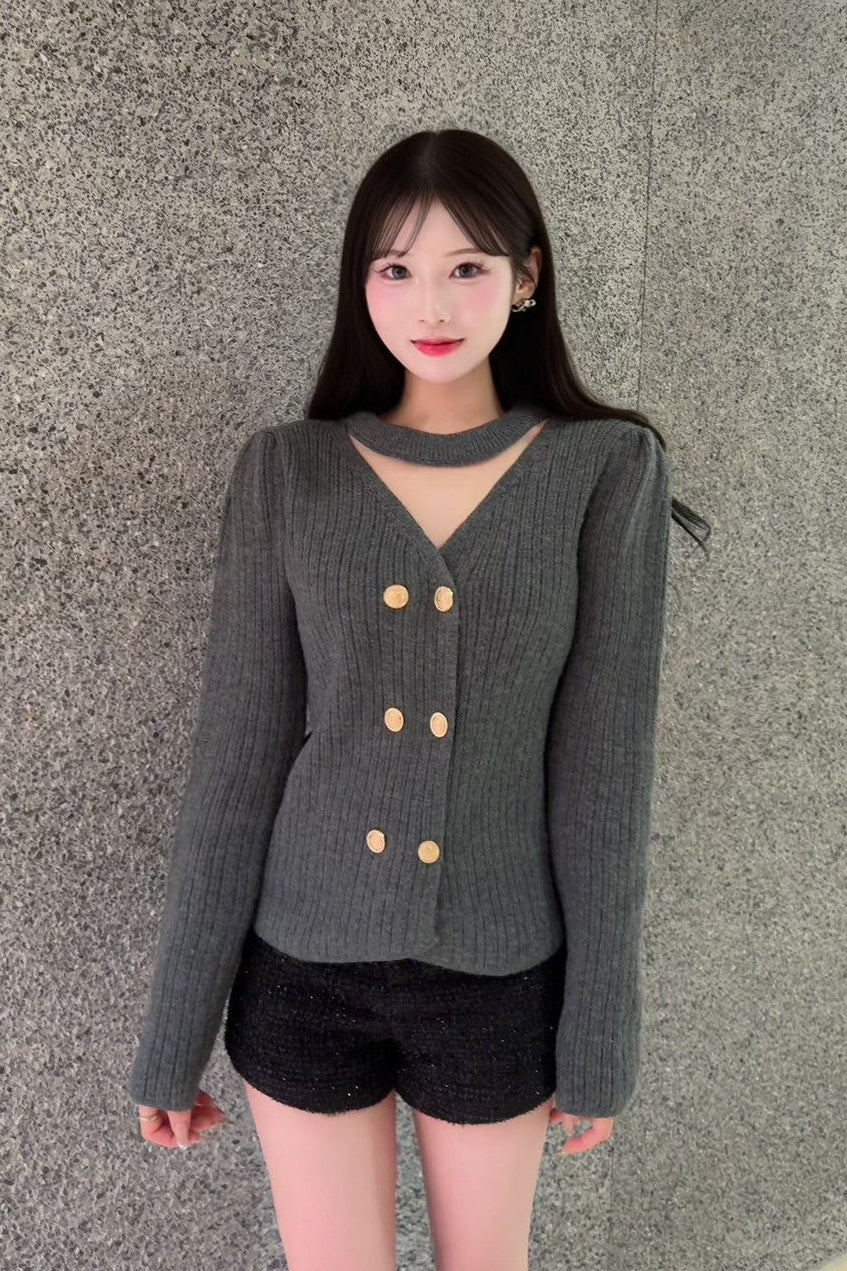 フロントボタンニット KR12843