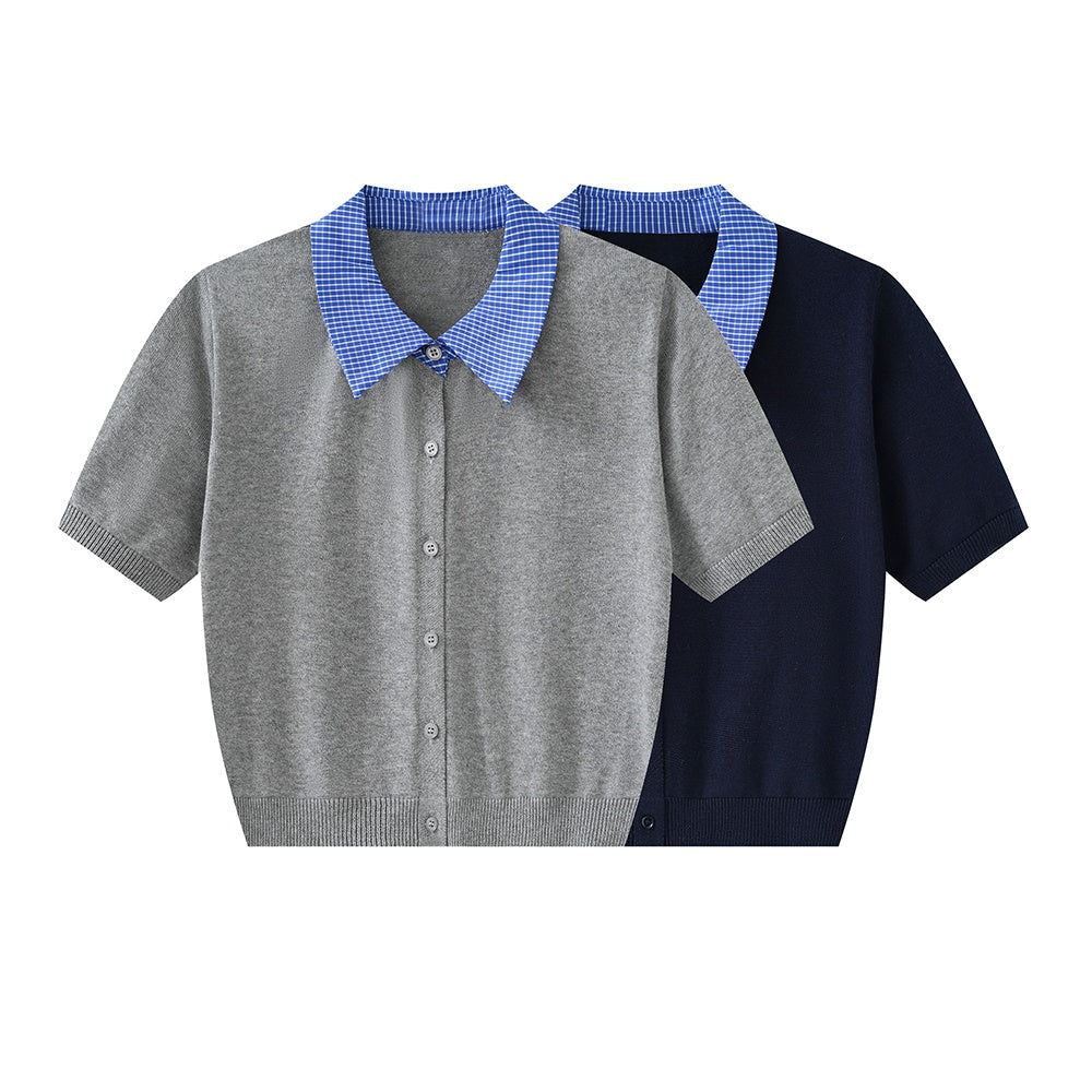 blue knit tops KR10204