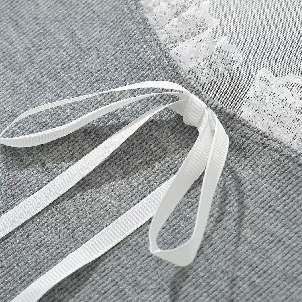simple ribbon hoodie KR10196