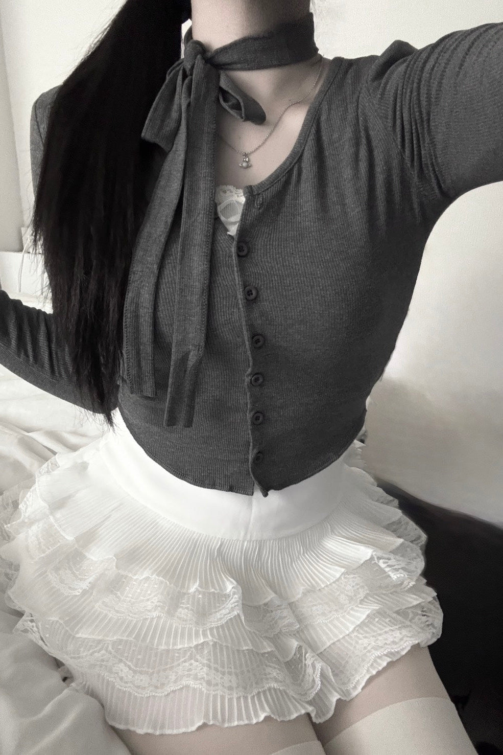 ホワイトタイトショートトップス KR11619