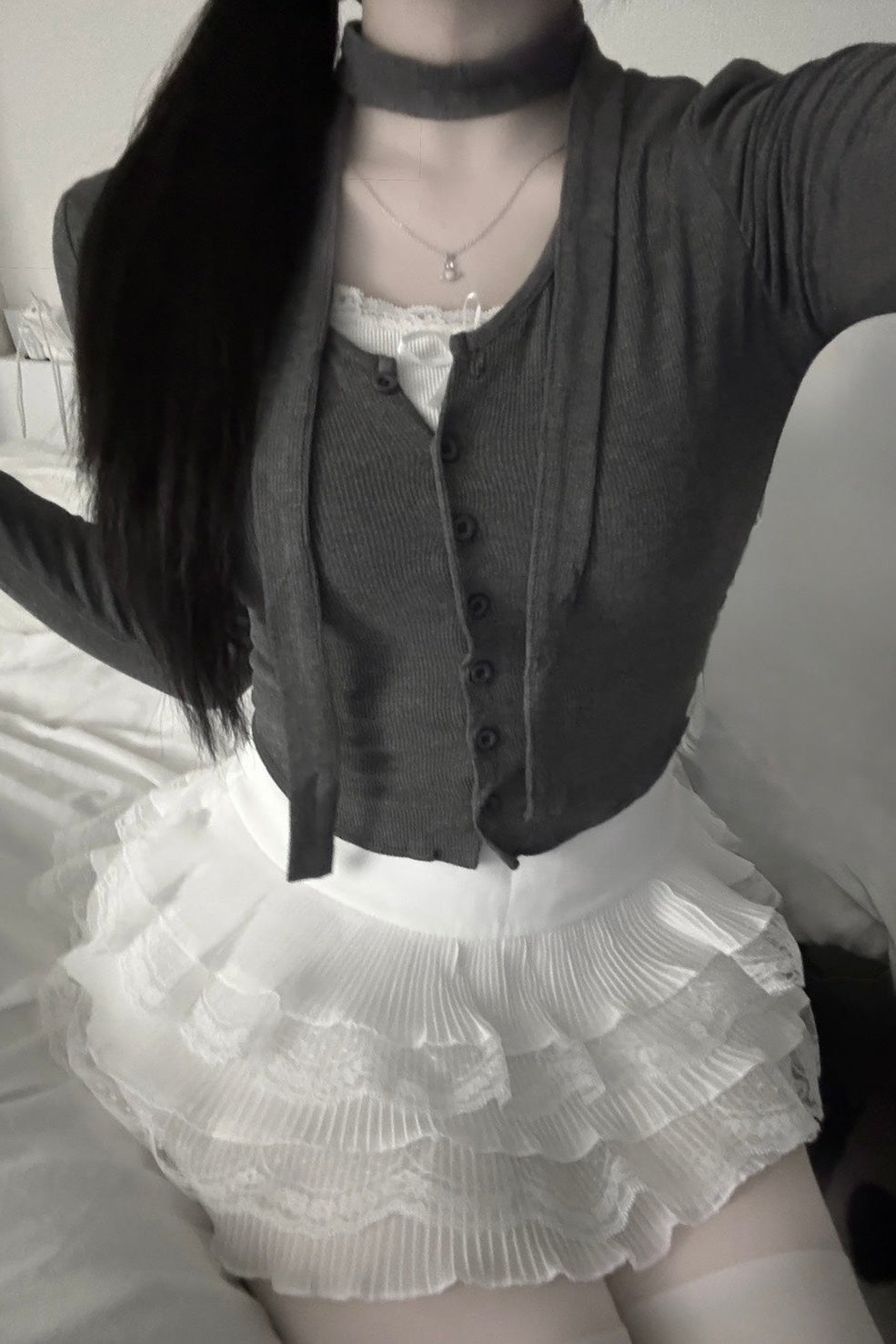 ホワイトタイトショートトップス KR11619