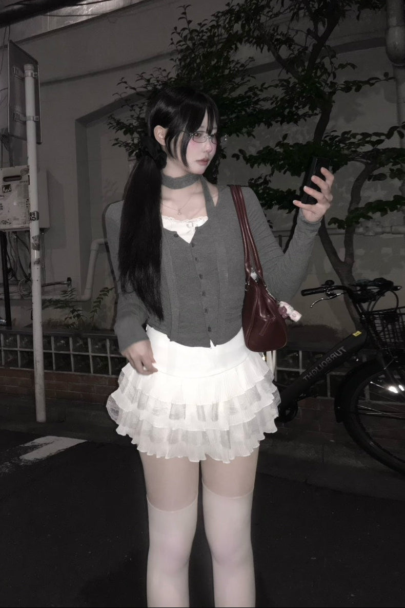 ホワイトタイトショートトップス KR11619